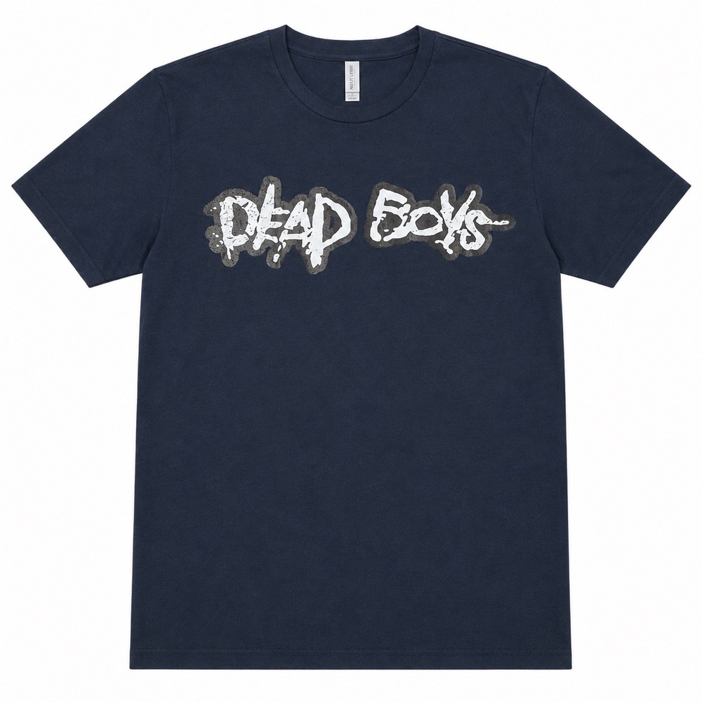 Dead Boys Punk Rock Band Graphic Tee Navy Blue Short Sleeve T-Shirt Mens Medium